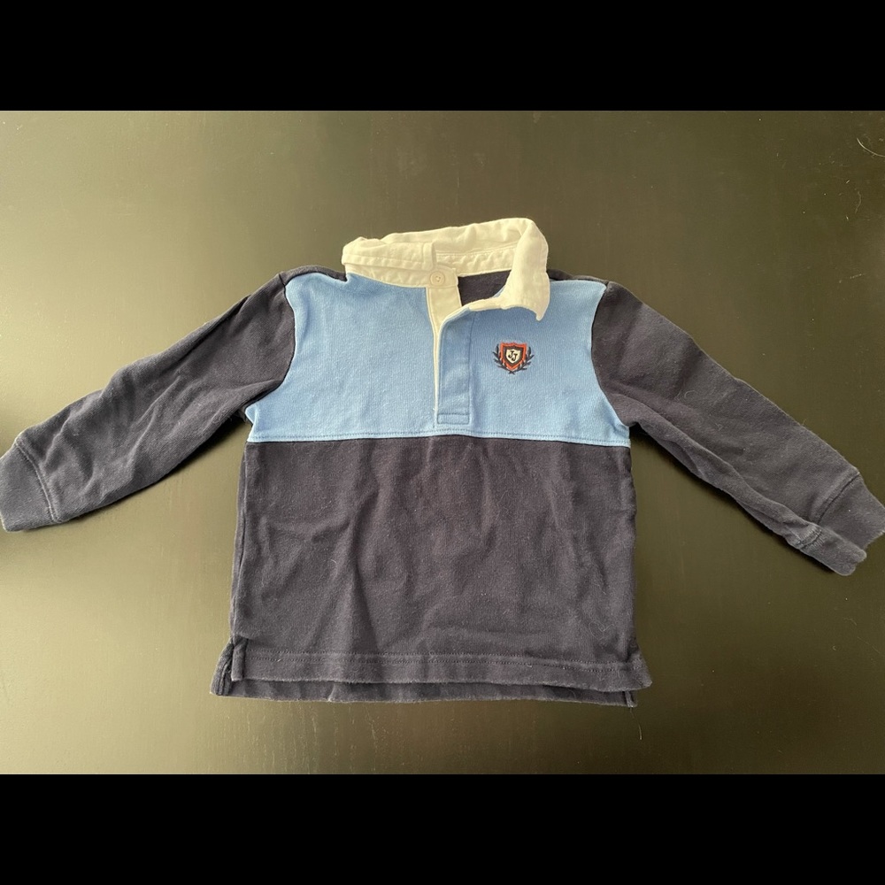 Janie & Jack long-sleeved polo with crest detail